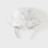 Dave&Bella Toddler Girls Stylish Purple Floral Print Lightweight Cotton Fisherman Hats