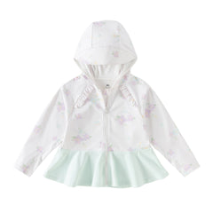 Dave&Bella Toddler Girls Cute Print Outwear Hooded Lightweight Summer Screen Jackets