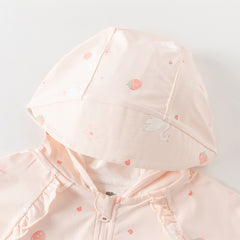 Dave&Bella Toddler Girls Cute Print Outwear Hooded Lightweight Summer Screen Jackets