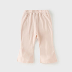 Dave&Bella Summer Toddler Girls Pink/Grey Slim Stretchable Comfortable Pants