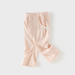 Dave&Bella Summer Toddler Girls Pink/Grey Slim Stretchable Comfortable Pants