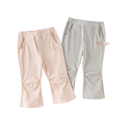 Dave&Bella Summer Toddler Girls Pink/Grey Slim Stretchable Comfortable Pants