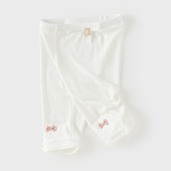 Dave&Bella Toddler Girls Summer Pink/Beige/Light Grey Lightweight Slim Pants