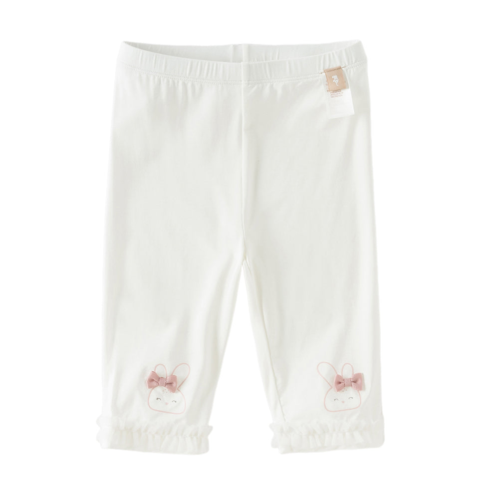 Dave&Bella Toddler Girls Summer Pink/Beige/Light Grey Lightweight Slim Leggings