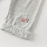Dave&Bella Toddler Girls Summer Pink/Beige/Light Grey Lightweight Slim Leggings