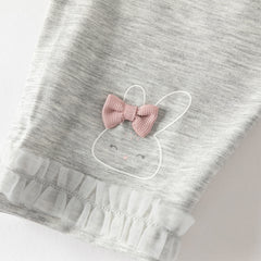 Dave&Bella Toddler Girls Summer Pink/Beige/Light Grey Lightweight Slim Pants