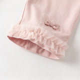 Dave&Bella Toddler Girls Summer Pink/Beige/Light Grey Lightweight Slim Leggings
