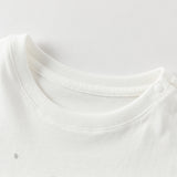 Dave&Bella Toddler Girls Summer Playful Print Pink/White Breathable Cotton T-shirts