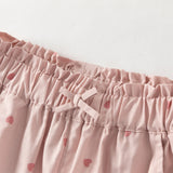 Dave&Bella Toddler Girls Summer Pink/Beige Print Loose Lightweight Soft Jogger Pants