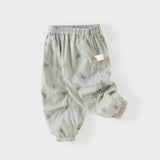 Dave&Bella Toddler Boys Summer Playful Print Green/Green Breathable Loose Jogger Pants