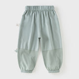 Dave&Bella Toddler Boys Summer Blue Loose Comfortable Mosquito Proof Jogger Pants