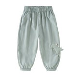 Dave&Bella Toddler Boys Summer Blue Loose Comfortable Mosquito Proof Jogger Pants