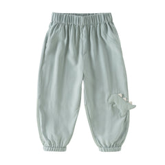 Dave&Bella Toddler Boys Summer Blue Loose Comfortable Mosquito Proof Jogger Pants