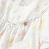 Dave&Bella Summer Toddler Girls Adorable White Print Breathable Cotton Party Dress