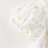 Dave&Bella Summer Toddler Girls Adorable White Print Breathable Cotton Party Dress