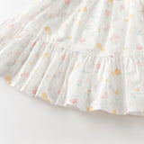 Dave&Bella Summer Toddler Girls Adorable White Print Breathable Cotton Party Dress