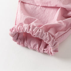 Dave&Bella Kids Girls/Boys Summer Pink/Grey Adjustable-waistband Wide Jogger Pants