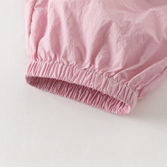 Dave&Bella Kids Girls/Boys Summer Pink/Grey Adjustable-waistband Wide Jogger Pants