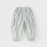 Dave&Bella Kids Girls/Boys Summer Pink/Grey Adjustable-waistband Wide Jogger Pants