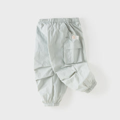 Dave&Bella Kids Girls/Boys Summer Pink/Grey Adjustable-waistband Wide Jogger Pants