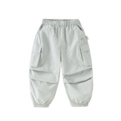 Dave&Bella Kids Girls/Boys Summer Pink/Grey Adjustable-waistband Wide Jogger Pants