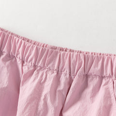 Dave&Bella Kids Girls/Boys Summer Pink/Grey Adjustable-waistband Wide Jogger Pants