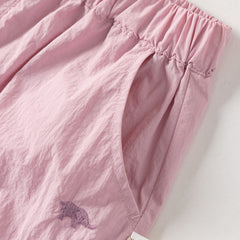 Dave&Bella Kids Girls/Boys Summer Pink/Grey Adjustable-waistband Wide Jogger Pants