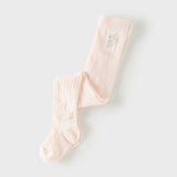 Dave&Bella Toddler Girls Summer Cute Pink/White Lightweight Slim Footed Tights