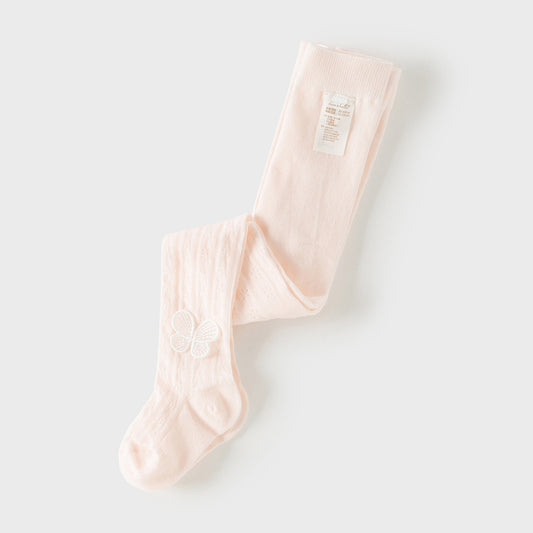 Dave&Bella Toddler Girls Summer Cute Pink/White Lightweight Slim Footed Tights Leggings