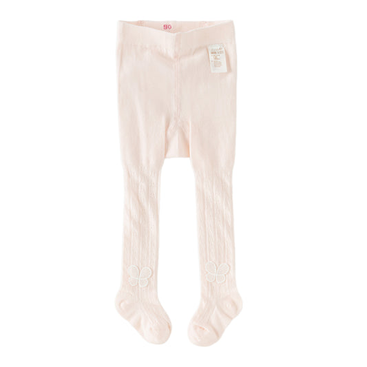 Dave&Bella Toddler Girls Summer Cute Pink/White Lightweight Slim Footed Tights Leggings