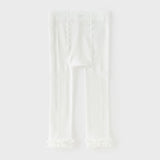 Dave&Bella Kids Girls Summer Soft Stretchy White Versatile Footless Slim Tights