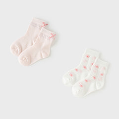 Dave&Bella Children Girls Summer Cute Breathable Short Socks[Pack of 2]