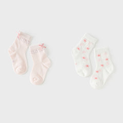 Dave&Bella Children Girls Summer Cute Breathable Short Socks[Pack of 2]