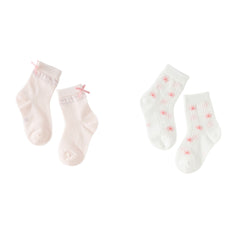 Dave&Bella Children Girls Summer Cute Breathable Short Socks[Pack of 2]