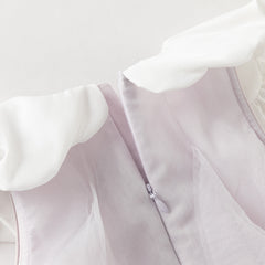 Dave&Bella Summer Toddler Girls Noble Purple Comfortable A-line Mesh Dress(wallet bag)