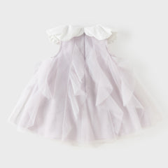 Dave&Bella Summer Toddler Girls Noble Purple Comfortable A-line Mesh Dress(wallet bag)