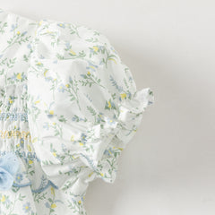 Dave&Bella Summer Toddler Girls Cotton Floral Print Casual Top Short Outfit Sets