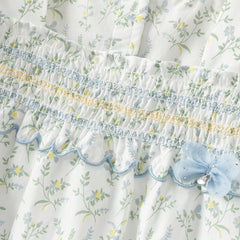 Dave&Bella Summer Toddler Girls Cotton Floral Print Casual Top Short Outfit Sets