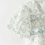 Dave&Bella Summer Toddler Girls Cotton Floral Print Casual Top Short Outfit Sets