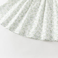 Dave&Bella Summer Toddler Girls Floral Print White Breathable Cotton A-line Slip Dress