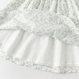 Dave&Bella Summer Toddler Girls Floral Print White Breathable Cotton A-line Slip Dress