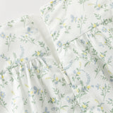 Dave&Bella Summer Toddler Girls Floral Print White Breathable Cotton A-line Slip Dress