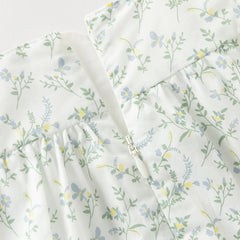 Dave&Bella Summer Toddler Girls Floral Print White Breathable Cotton A-line Slip Dress