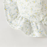 Dave&Bella Toddler Girls Summer Green Floral Print Breathable Cotton Comfortable Hats