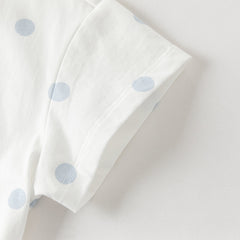 Dave&Bella Summer Toddler Girls Cute Blue Dots Strawberry Print Soft Cotton T-shirts