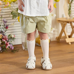 Dave&Bella Summer Toddler Girls White Sleeveless Cute Fruit Embroidery Soft Cotton Sets