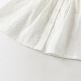 Dave&Bella Summer Toddler Girls White Sleeveless Cute Fruit Embroidery Soft Cotton Sets
