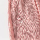 Dave&Bella Summer Kids Girls Sweet Pink Adjustable-waist Straight-leg Wide Soft Long Pant