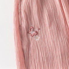 Dave&Bella Summer Kids Girls Sweet Pink Adjustable-waist Straight-leg Wide Soft Long Pant