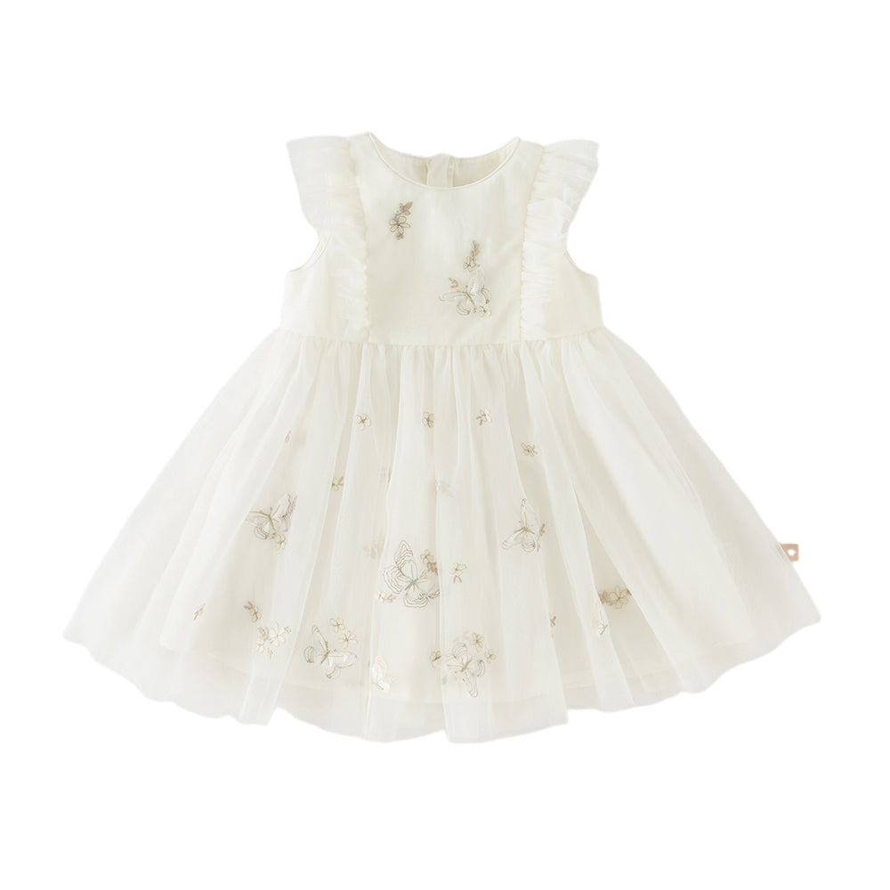 Dave&Bella Toddler Girls Summer Adorable Flutter Sleeve Butterfly Mesh Princess Dress